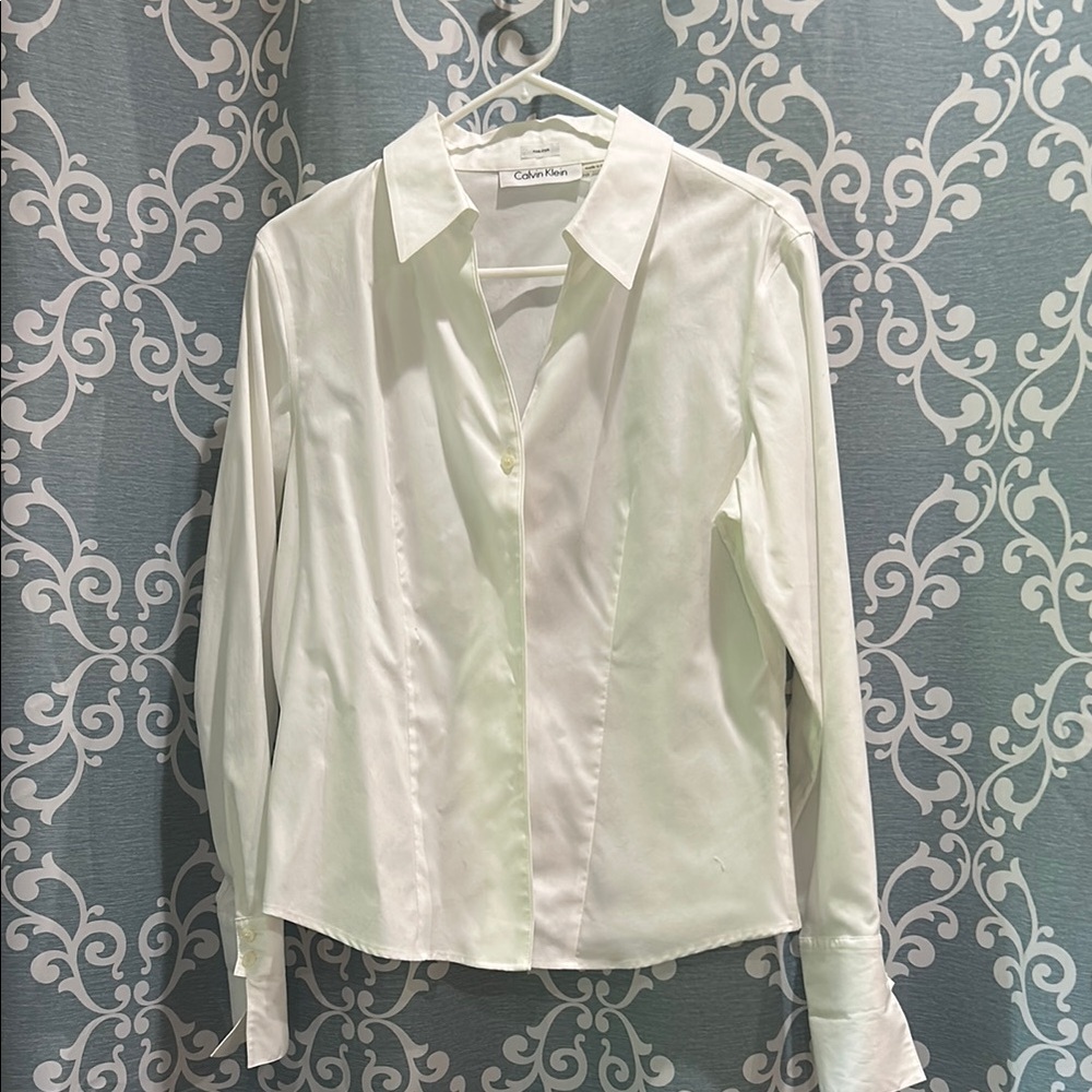 Calvin Klein Classic White Collared Shirt